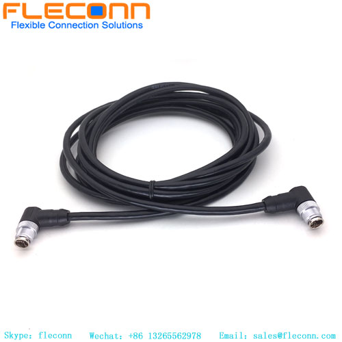 M12 8 Pin X-code 90 degree Male To Male Connector Cable