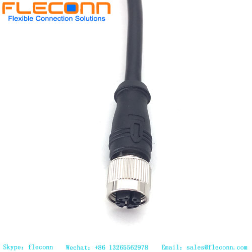 M12 8 Pos X-coded Female To RJ45 Ethernet Cable