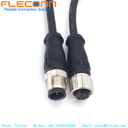 M12 5 Pos Male To Female Cable, IP67 IP68 Circular Molded Cable