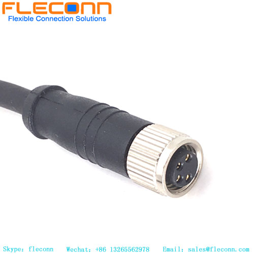 M8 4 Pin Male to Female Right Angle Overmoulded Cable, IP67 IP68 Waterproof Plug Cordset