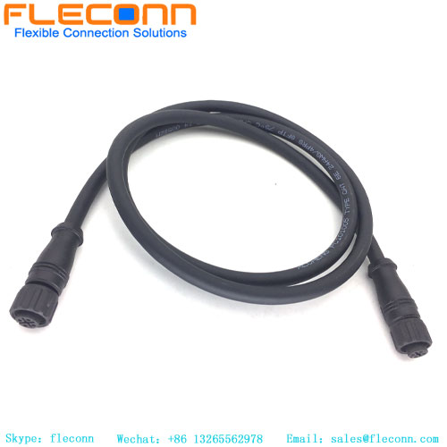 M12 5-Pin Female Plastic Nut Waterproof Cable