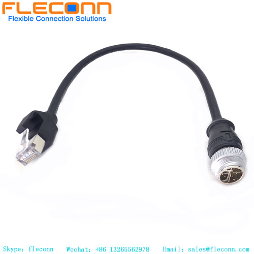 M12 X-code 8 Pin Male to RJ45 Cable