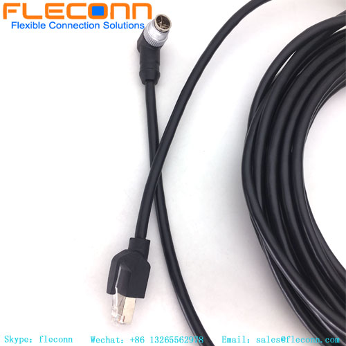 M12 X-coded To RJ45 Connector Cable