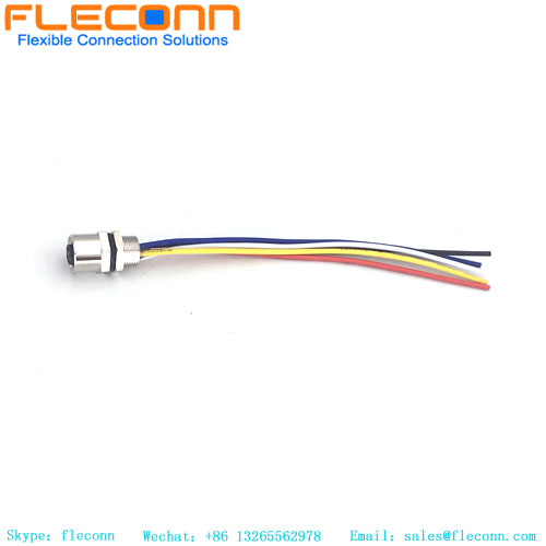 M8 Socket 5 Pos Female Waterproof Cable