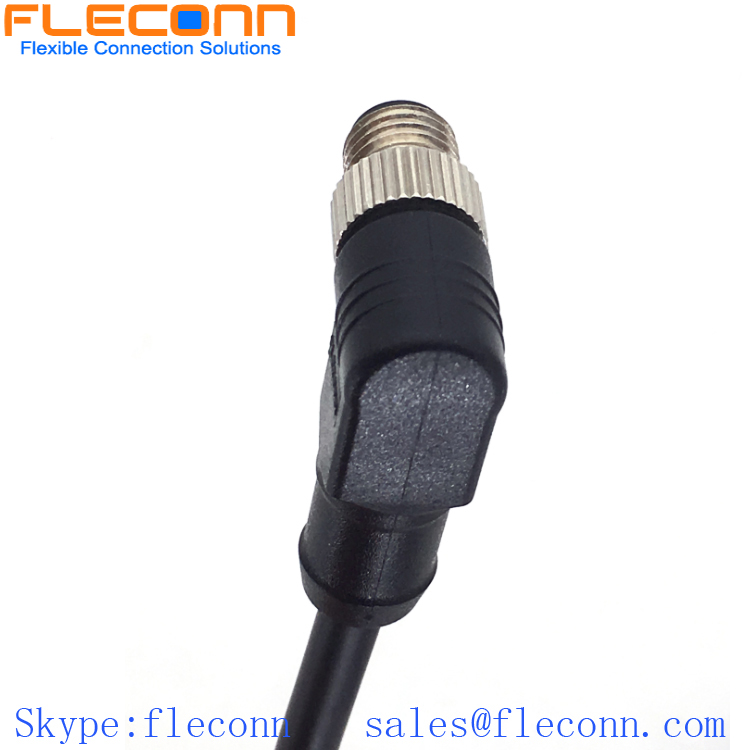 M8 B-coded 5 Pin Right Angle Male Cable