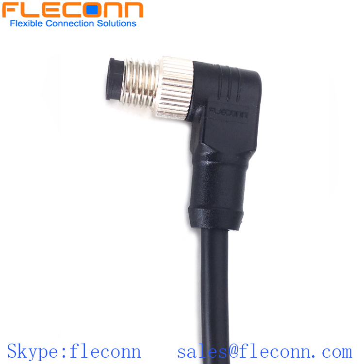 IP67 IP68 Waterproof Rating M8 Connector Cable, Right Angle Molded Cordset