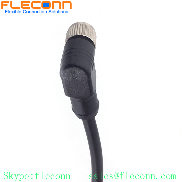 M8 5 Pole Female Cable, Right Angle, B-coding, TPU Moulded Connector Cable