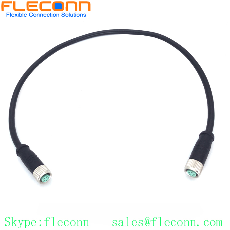 M8 B-coded 5 Pin Female to Female Plug Cable, IP67 Waterproof Connector Cable