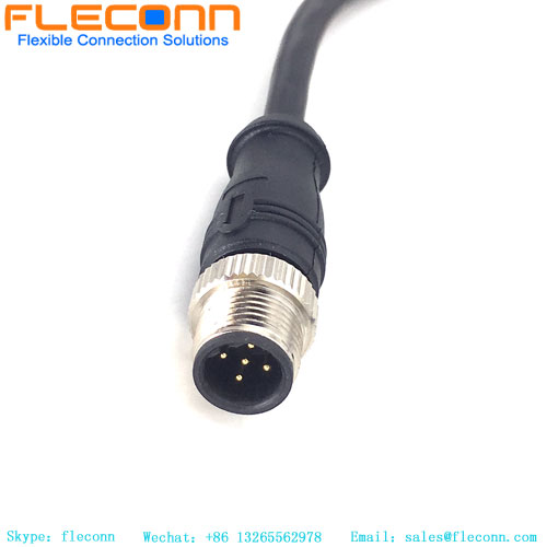 M12 5 Pin Male Cable，M12 Round Waterproof Sensor Cable