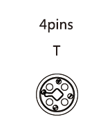 M12 T-Coding 4 pin female contact arrangement