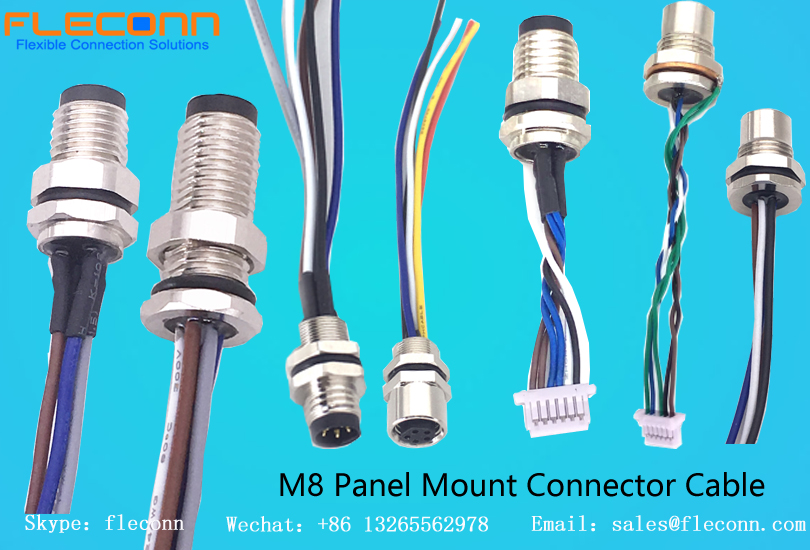 M8 Panel Mount Connector With Cable