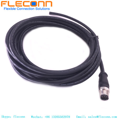 M12 8 Pole A-Coded Male Straight Connector Cable