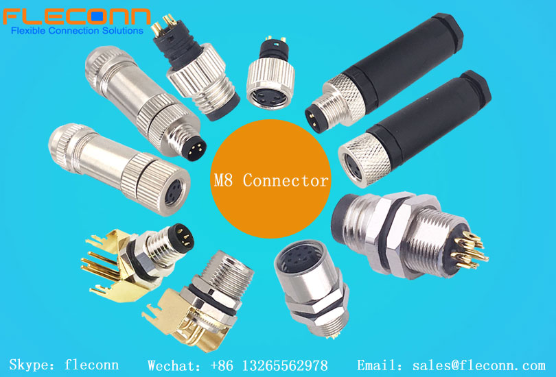 FLECONN can provide IP66 waterproof M8 3 Pin Electrical Connector for power and signal transmission connections.