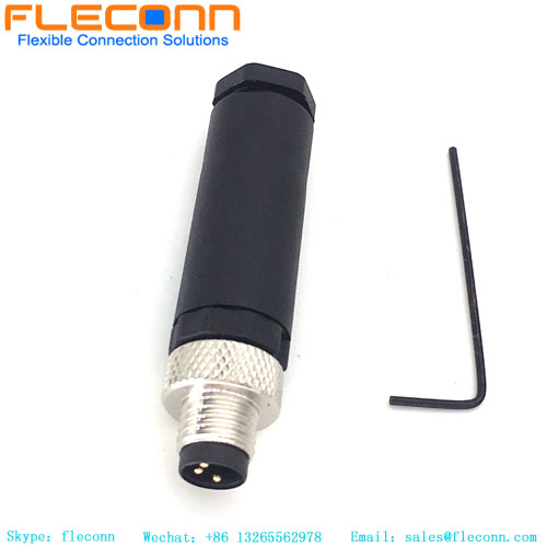 M8 Connector 3 Pin, Male, Field Wireable