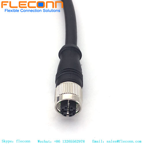 M12 To RJ45 Cable, CAT5E CAT6A 24AWG 26AWG 4-Pair Twisted SFTP Shielded PUR Ethernet cable