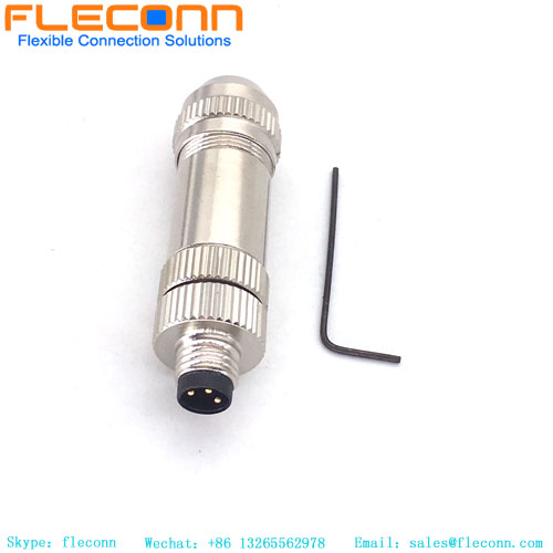M8 3 Pin Shielded Field Wireable Connector