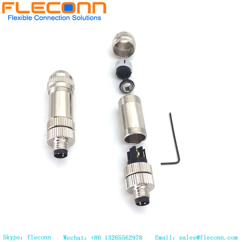 M8 3 Pin Field Wirable Assembly Connector
