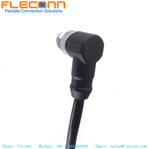 M12 X coded 8 Pin Male to Male Right Angle Ethernet Cable
