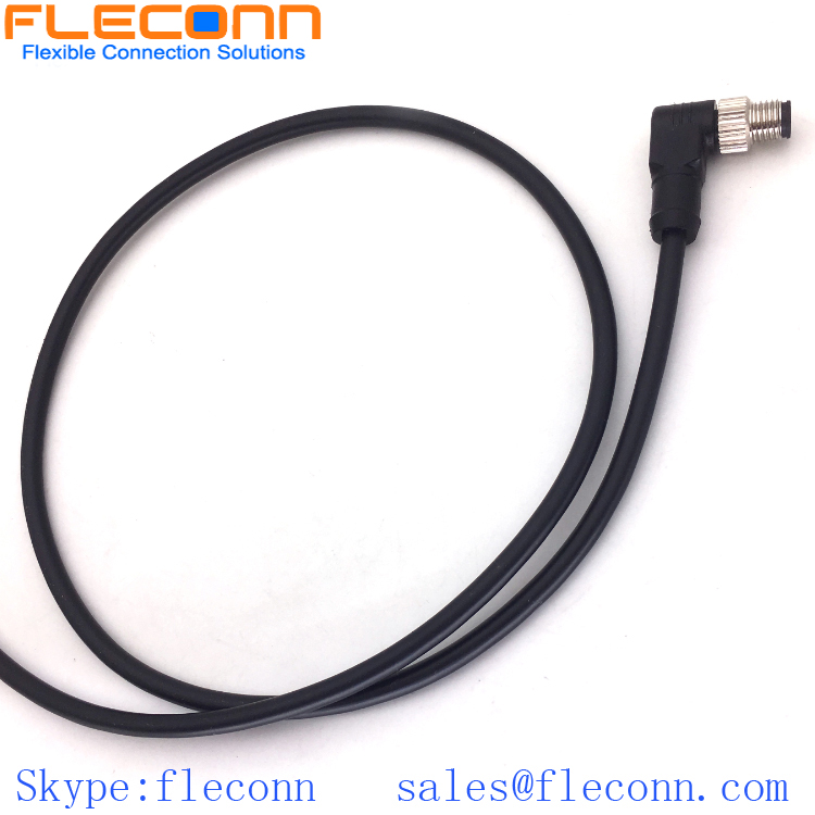 M8 B-coded 5-Pin Right Angle Male to Female Cable
