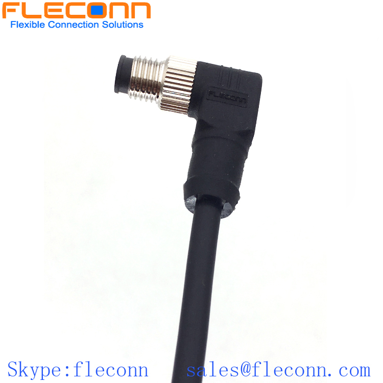 M8 3Pin Male 90 Degree Angle Single Ended Cable Cordset