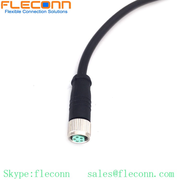 M8 B-code 5 Pos Female Cable, Industry Automation Control System Connector Cable