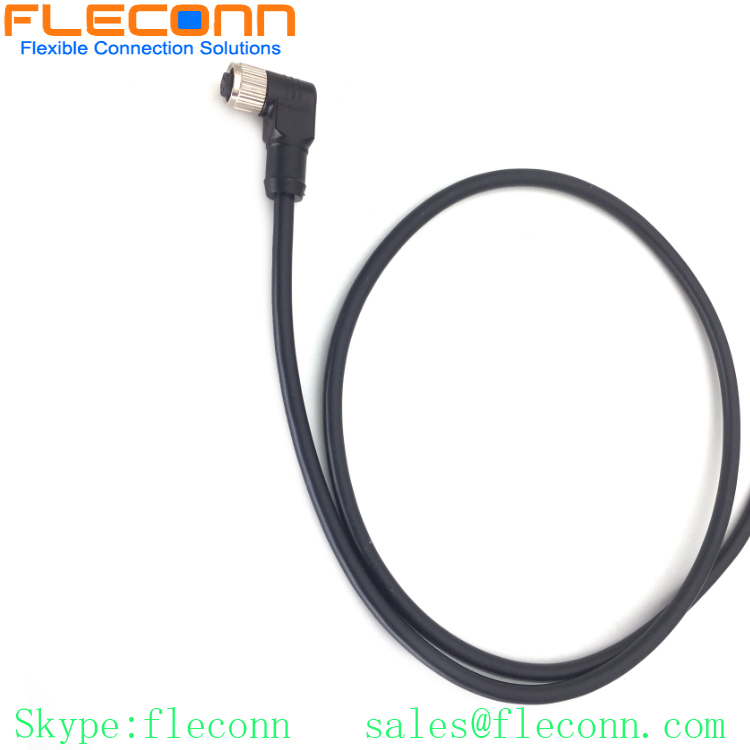 M8 5 Position Female Cable, 90 Deg Right Angle, 0.5M 1M 2M 3M Available