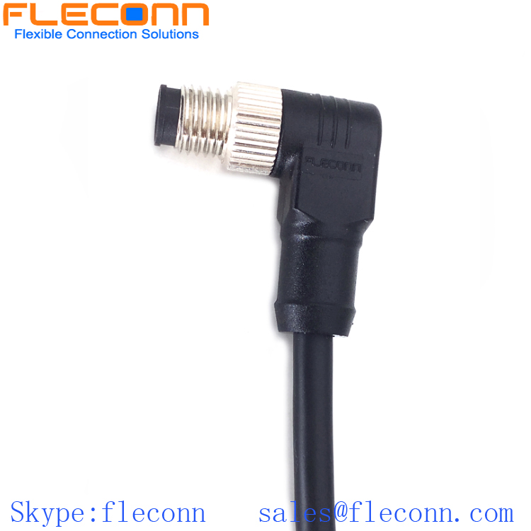 M8 B-coded 5-Pin Right Angle Male to Female Cable