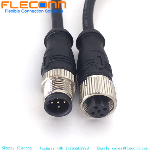 M12 5 Pin B-coded Male To Female Cable