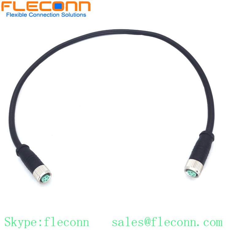 M8 B-coding 5 Pin Female Cable,Electrical Bike Motorcycle IP67 Waterproof Cable