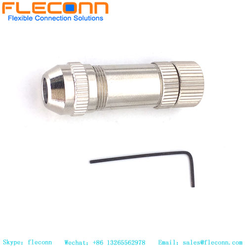 M8 Straight Shielded Connector, 3 4 5 6 8 Pin Female Connector