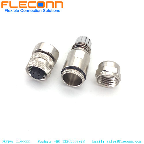 M12 4 Pin D-Coded Female Connector