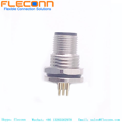 M12 PCB Panel Mount Connector