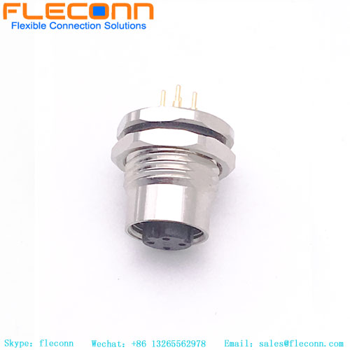 M12-D Female Panel Mount Connector