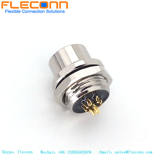 M12 8 Position Circular Panel Connector