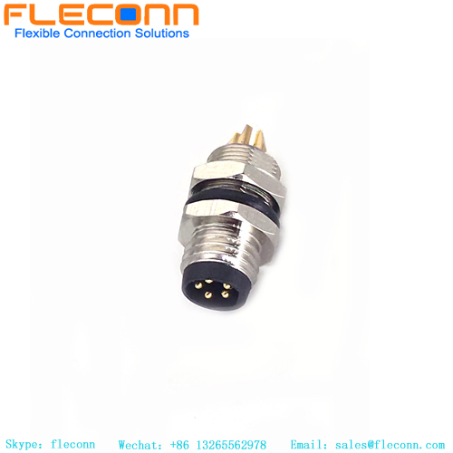M8 5 Pin Male Panel Mount Connector