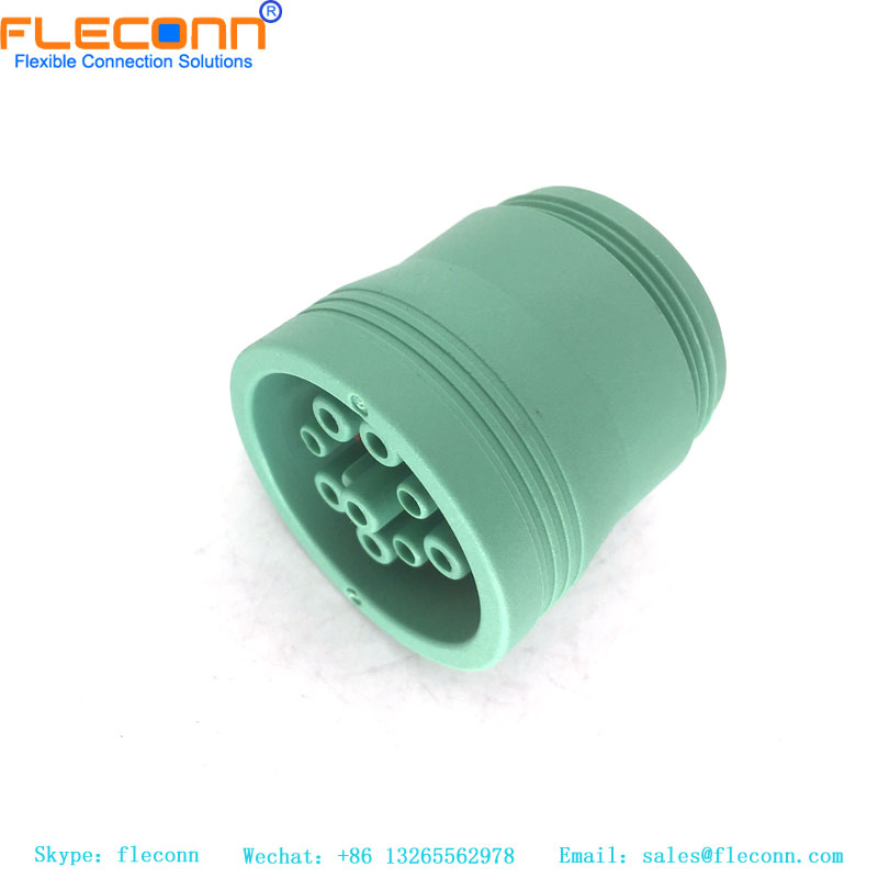 Green 9 Pin waterproof circular connector plug HD17-9-1939S-P080