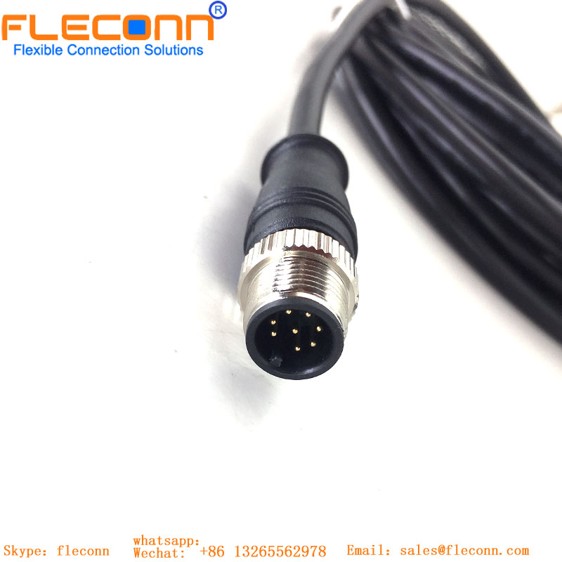 M12 A Coded，8 Pole Female IP67 Waterproof Cable