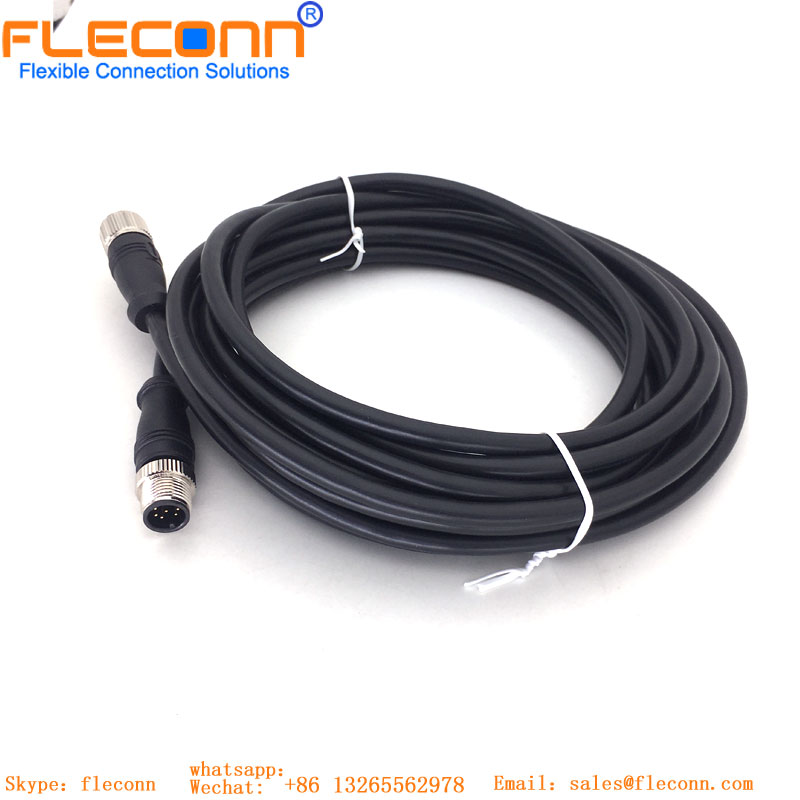 M12 8 Pin Male Cable, A-coding, IP67 IP68 Waterproof