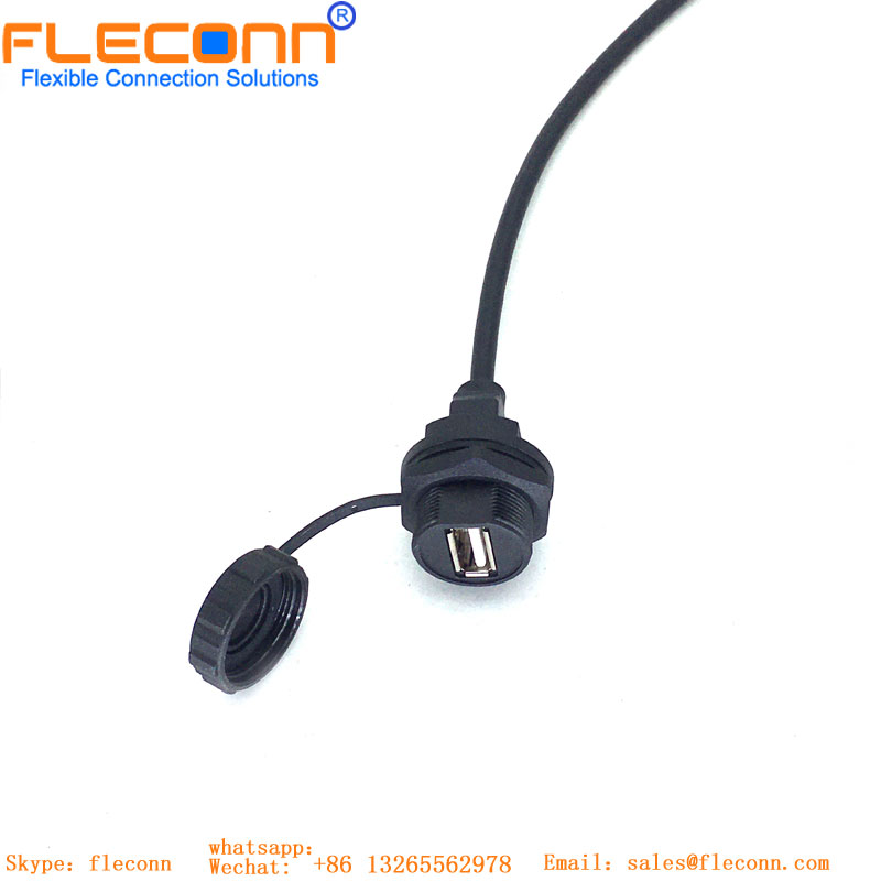 USB Male to Female AUX Flush Panel Mount Extension Cable