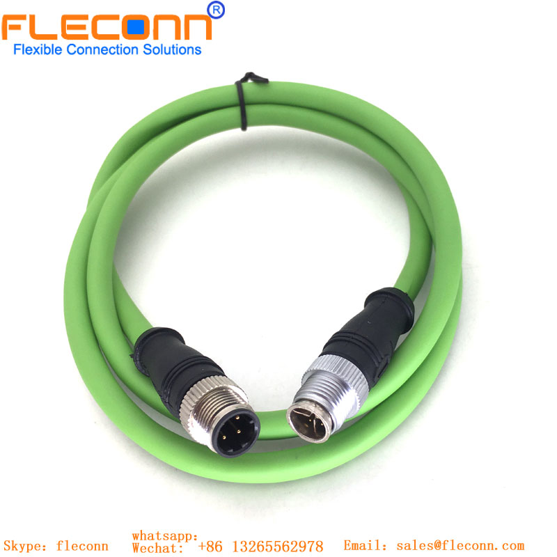 M12 Male To Male Connector Cable