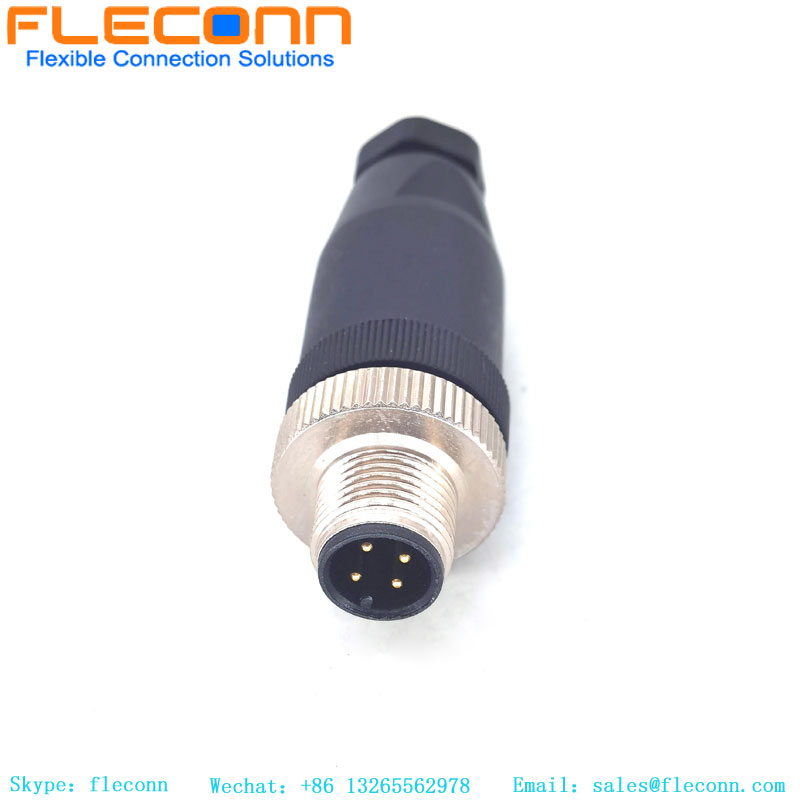 M12 4 Pin A Coded Male Field Wireable Connector