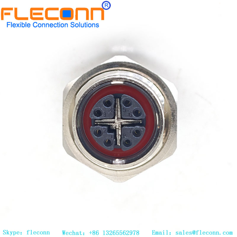 M12 8 Pin X-Coded Female Connector-Soldering Wire