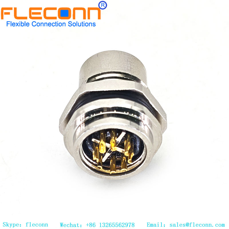 M12 8 Pin X-Coded Female Connector-Soldering Wire